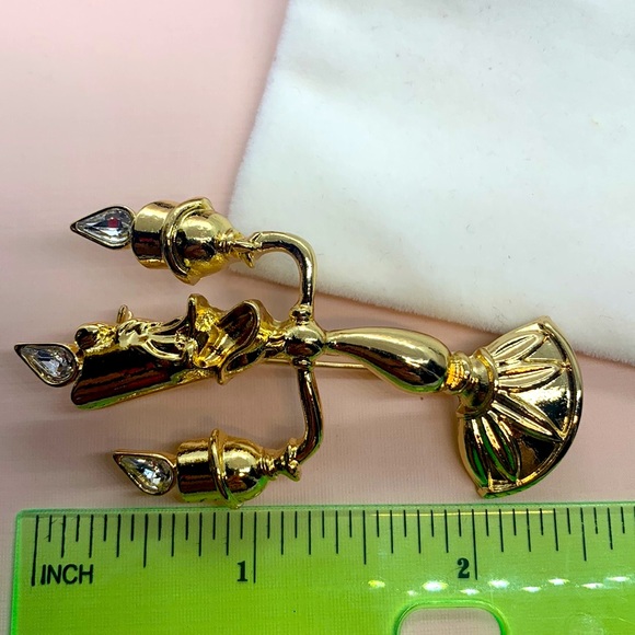 Candlelight Gold Plated Brooch - Picture 3 of 3